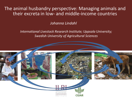 The animal husbandry perspective: Managing animals and their excreta in  low- and middle-income countries