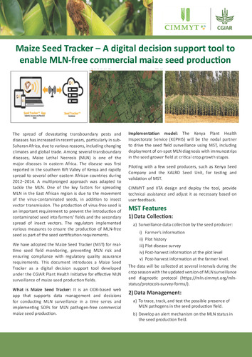 Maize Seed Tracker – A digital decision support tool to enable MLN 
