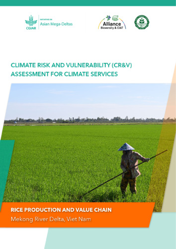 Climate Risk & Vulnerability (CR&V) assessment for climate services ...