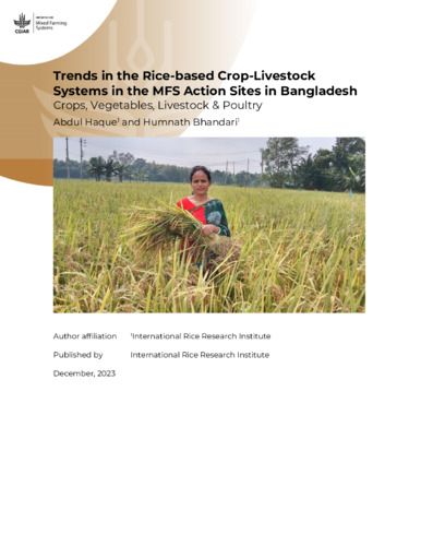 Trends in the rice-based crop-livestock systems in the MFS Action Sites ...