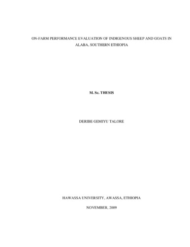 On-farm performance evaluation of indigenous sheep and goats in Alaba ...