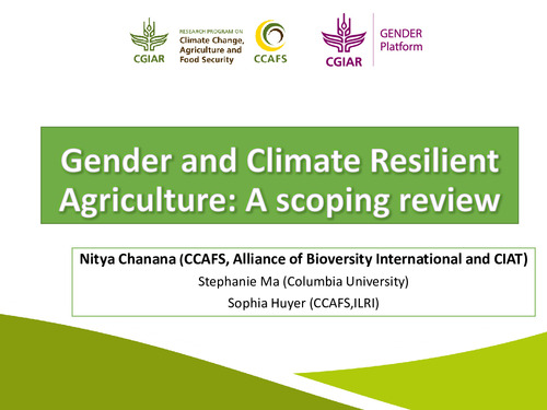 Gender And Climate Resilient Agriculture