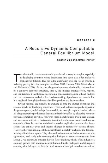 A recursive dynamic computable general equilibrium model