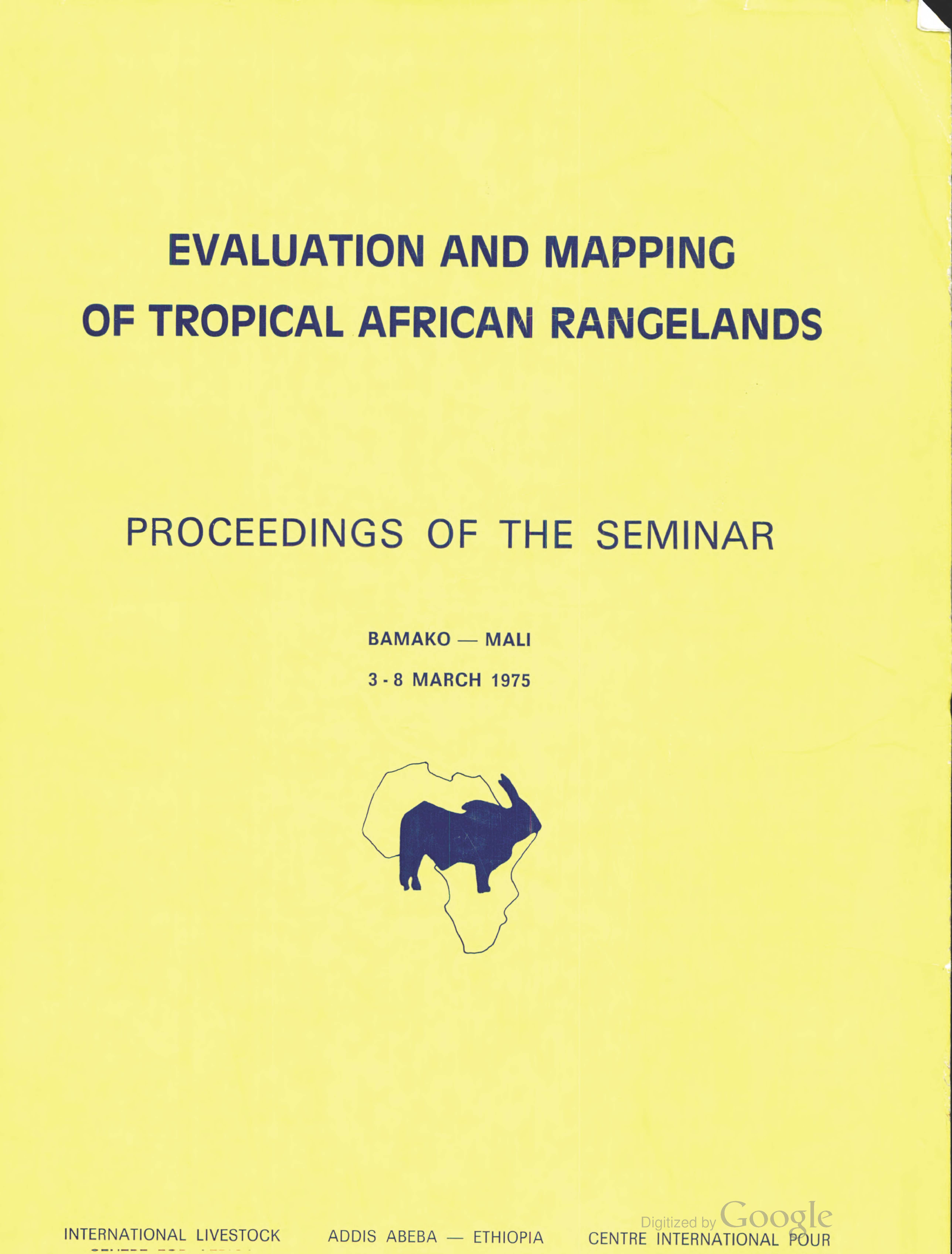 Evaluation and mapping of tropical African rangelands