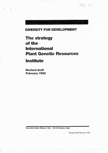 Diversity for development: the strategy of the International plant ...