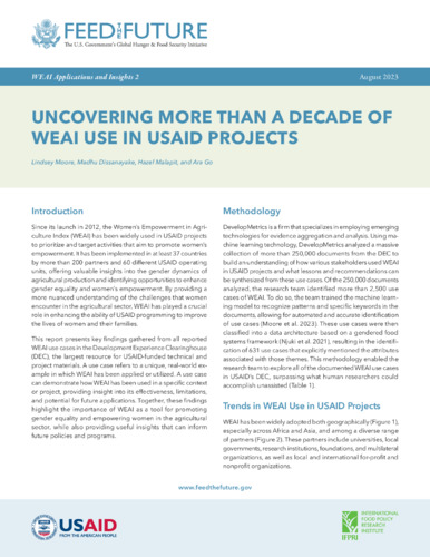 Uncovering more than a decade of WEAI use in USAID projects