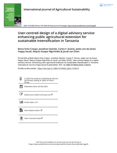 User-centred design of a digital advisory service: enhancing 