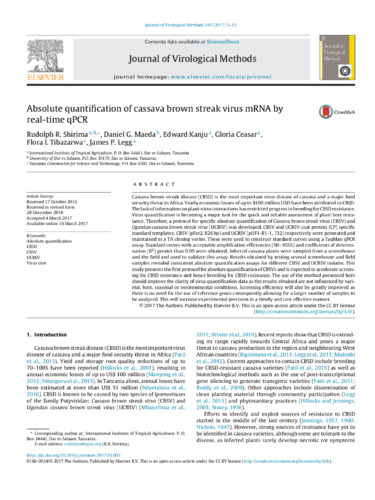 Absolute quantification of cassava brown streak virus mRNA by real-time ...