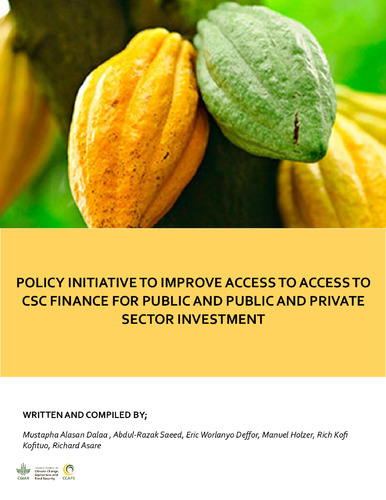 Policy initiative to improve access to CSC Finance for Public and ...