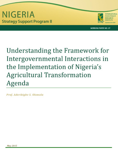 Understanding the framework for intergovernmental interactions in the ...