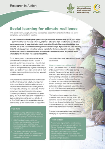 Social learning for climate resilience