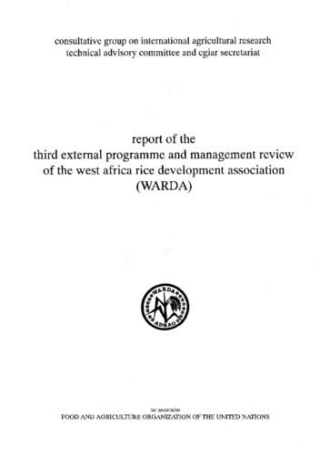 Third External Programme and Management Review of WARDA, 1992-1993