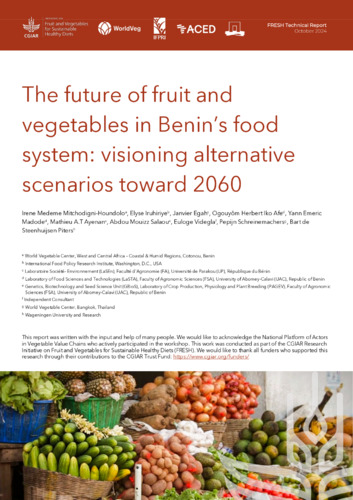 The future of fruit and vegetables in Benin’s food system: visioning ...