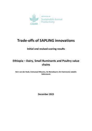 Trade-offs Of SAPLING Innovations - Initial And Revised Scoring Results ...