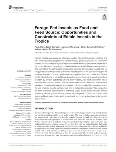 Forage-fed insects as food and feed source: Opportunities and ... image